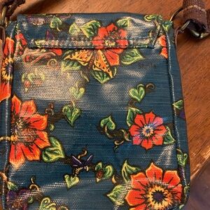 Floral Crossbody Bag - Blue and Orange